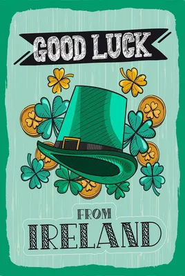 Produktbild von vianmo Holzschild 18x12 cm Good Luck From Ireland