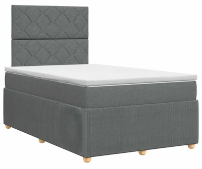 Obrázek produktu pro Skříňová postel s matrací tmavě šedá 120 x 200 cm látka