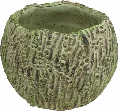 Produktbild von Übertopf Beton Antik-Look Grün Braun Pflanzkübel Ø13cm Dekorativer Vintage Blumentopf