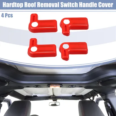 Image de Cache de poignée de commutateur de démontage du toit rigide pour Jeep Wrangler JK - Lot de 4 Rouge