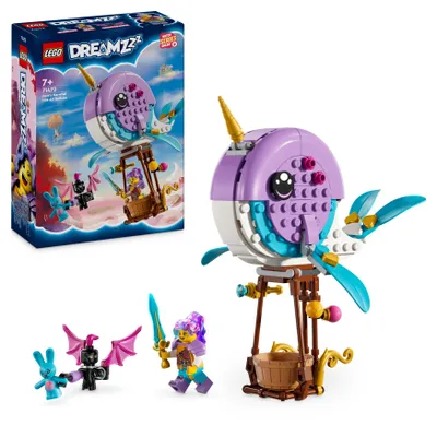 Produktbild von LEGO DREAMZzz Izzies Narwal-Heißluftballon, Meerestiere-Spielzeug, Rette Bunchu vor einem Albgnom, wandlungsfähiges Wal-Spielzeug für Kinder, Geschenk für Mädchen und Jungs ab 7 Jahren 71472