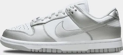 Produktbild von Nike Dunk Low White Metallic Silver Grey Fog Turnschuhe Herrenschuhe - 44,5