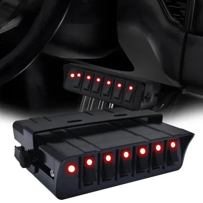 Productafbeelding van 6-weg tuimelschakelaar schakelpaneel box, 12V aan/uit schakelaar voor voertuigen