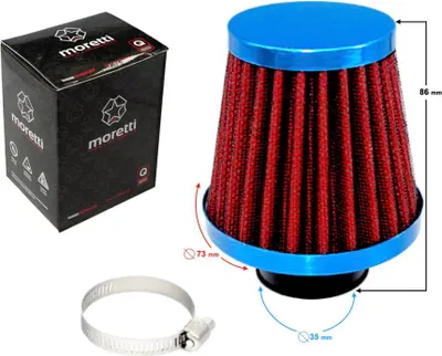 Obrázek produktu pro Stříbrný kuželový vzduchový filtr, průměr 35 mm