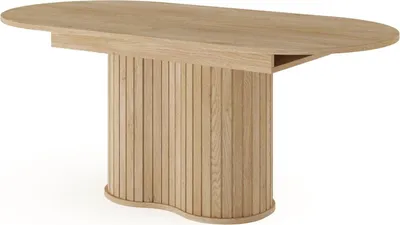 Produktbild von BETTSO Klapptisch RIVO 180-220 cm - Eiche Cremona eleganter Esstisch mit kanneliertem Fuß
