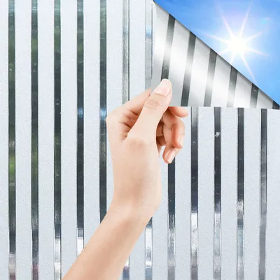 Image de SWANEW Film anti-regards salle de bain fenêtre opaque autocollant 3D film fenêtre miroir bandes 90*300cm