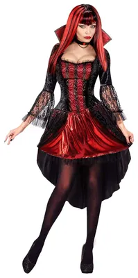Imagen del producto de Disfraces de vampiro "Dunja" para mujer | Rojo y negro. Talla: M
