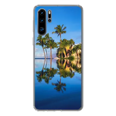Produktbild von MuchoWow® Handyhülle Schutzhülle Hülle für Huawei P30 Pro Am Wailea Beach in Hawaii spiegeln sich die Palmen im Wasser Silikon Softcase Handy Hülle - Schutzdeckel
