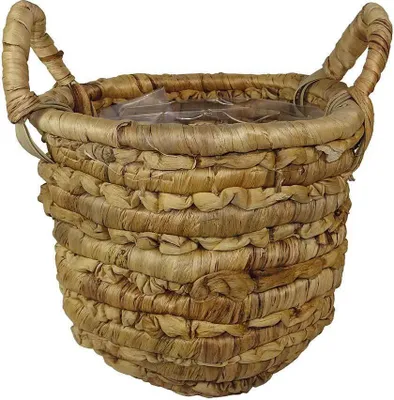 Produktbild von Pflanzkübel mit Henkel Wasserhyazinthe Pflanztopf Korb Rund Pflanzgefäß : 24 cm Größe: 24 cm