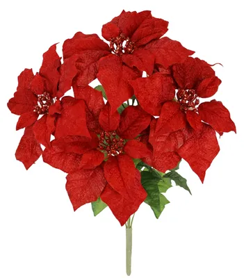 Künstlicher Weihnachtsstern 50 cm rot Poinsettie Kunstblume
