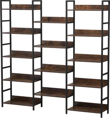 Image de Étagère métallique rustique à 14 niveaux pour salon, chambre à coucher et bureau