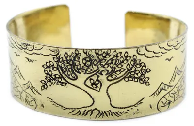 Produktbild von Armband mit tibetanischem Mantra aus Messing – Lebensbaum