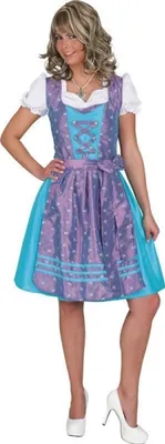 Produktbild von O9656-42 türkis-flieder Damen Trachtenkleid Dirndl Gr.42