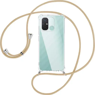 Produktbild von Handykette Backcover-Schutzhülle mit Band (Metall silberfarben) für Xiaomi Redmi 12C (6.71'') - caramel