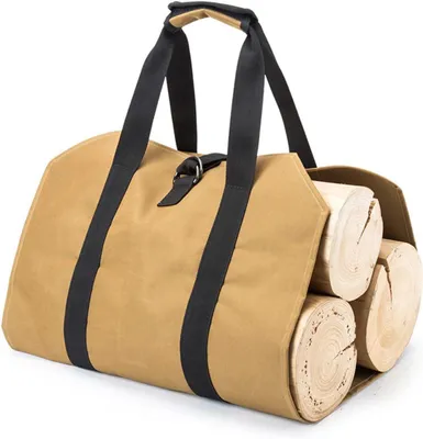 Imagen del producto de Bolsa de lona para transportar leña, gran capacidad, 50x100 cm