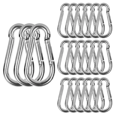 60 Karabinerhaken M6 6x60mm verzinkt, Silber