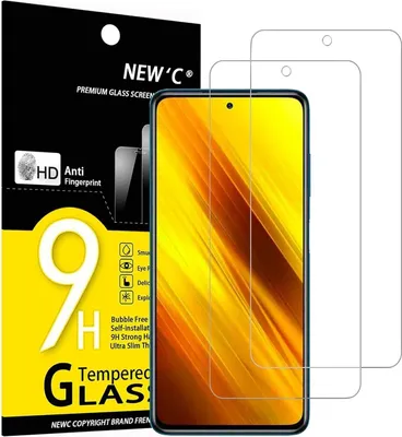 Produktbild von Panzer Schutz Glas für Xiaomi Poco X3, 2 Stück, 9H Härte, HD Displayschutzfolie