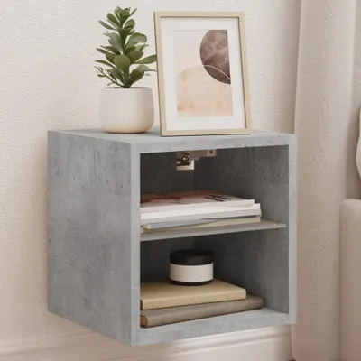 Image de Maison Exclusive - Meubles TV avec éclairage LED 2 pièces gris béton 30x28,5x30 cm