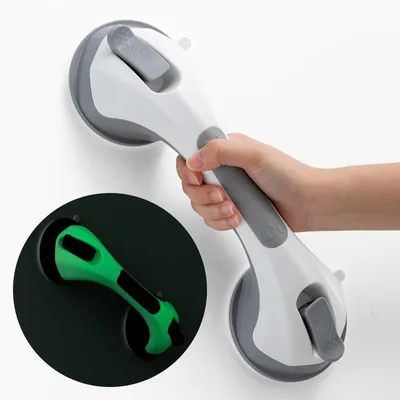 Obrázok produktu pre Držiak na sprchovú hlavicu, 31 cm - Protišmyková prísavka - Bezpečnostná rukoväť pre seniorov - Maximálna nosnosť 110 kg - Jednoduchá inštalácia - Vhodné na hladké povrchy - Rukoväť do kúpeľne