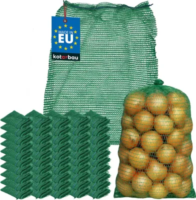 Produktbild von KOTARBAU® 50er Set Raschelsack Kartoffelsack 35 x 50 cm Obstsack 5 kg Polypropylen Gemüsenetz Aufbewahrungssack für Zwiebeln Kartoffel Gemüse Grün
