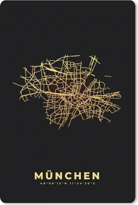 Produktbild von MuchoWow® Mauspad Mousepad München - Karte - Gold - Stadtplan 18x27 cm - Mousepads - Maus Mat - Pad - Mausunterlage