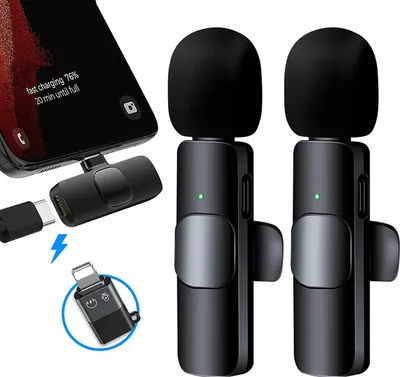 Produktbild von Bluetooth Kabelloses Lavalier Mikrofon, Mini Ansteckmikrofon, Handy-Live-Stream für iOS/Android