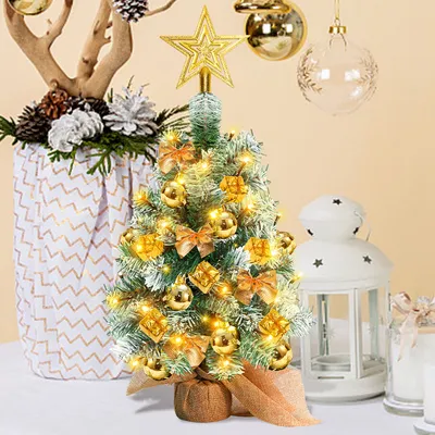 Image de Jopassy Arbre de Noël artificiel LED Sapin de Noël 40 cm Arbre de Noël éclairé Décoration de Noël Arbre lumineux,Or