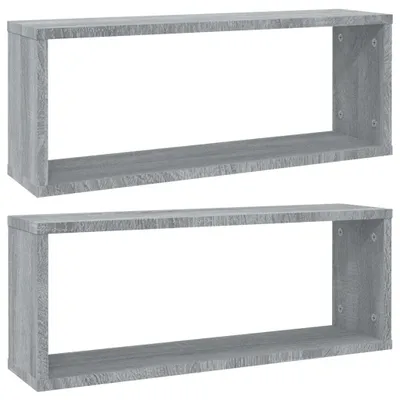 Immagine prodotto di vidaXL Mensole a cubo 2 pz. Grigio Sonoma 60x15x23 cm Materiale a base di legno