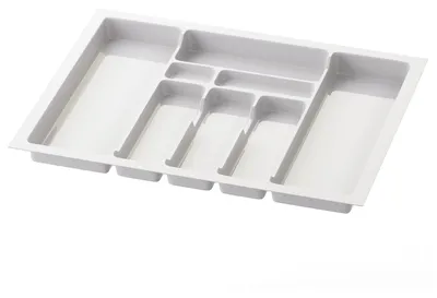 Produktbild von Sossai Besteckeinsatz Divio für Schubladen 70cm | 63 x 49 cm | Weiß Besteckkasten Schubladeneinsatz