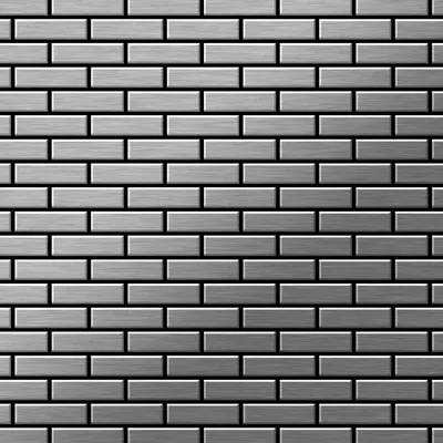Produktbild von Mosaik Fliese massiv Metall Edelstahl gebürstet grau 1,6mm stark PK-S-S-B