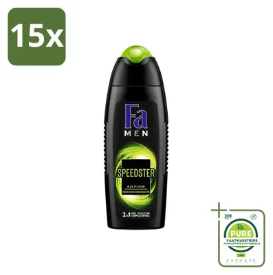 Immagine prodotto di 15 flaconi di gel doccia "Fa Men Speedster" con taurina - 250 ml - confezione grande - 15 pezzi