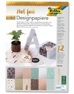 Produktbild von folia Designpapierblock "Hotfoil", DIN A4, 165g/qm, 12 Blatt