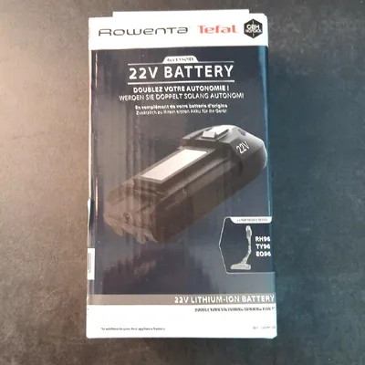Produktbild von Rowenta Lithium-Ionen-Akku Xforce 22 V RS-ZR009700, Batterie, Handstaubsauger, Schwarz, 22 V, 0,58 h, Rowenta