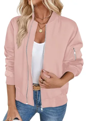 Image de Veste bomber pour femmes, idéale pour l'hiver, avec fermeture éclair