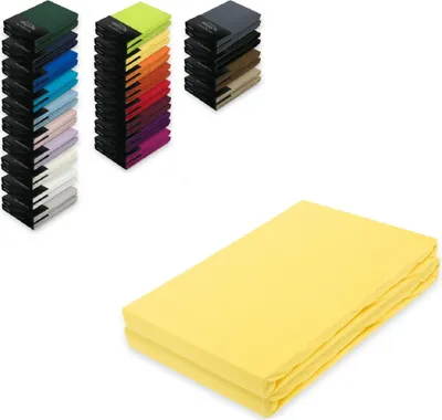 Produktbild von Doppelpack Jersey Spannbettlaken 60 x 120 - 70 x 140 cm Gelb