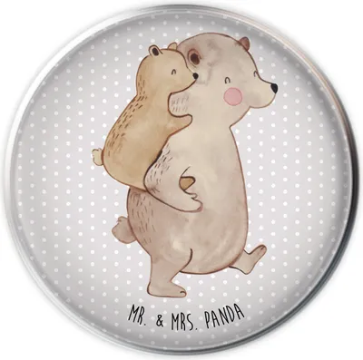 Produktbild von Mr. & Mrs. Panda waschbeckenstöpsel Papa Bär - Grau Pastell - Geschenk, Waschbecken Stöpsel, Vatertag, Ablaufgarnitur, Abflussstöpsel, Geburtstag, stopfen