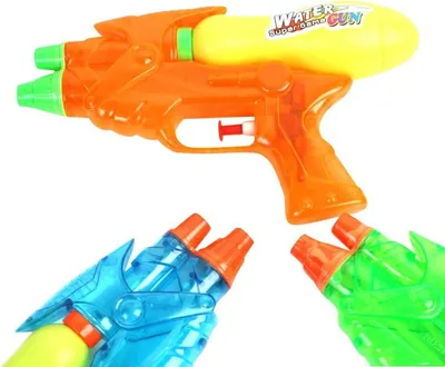 Produktbild von 1 x Wasserpistole mit Doppelschuss - ca. 21 cm, 1 aus 3 Farbvarianten