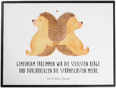 Produktbild von Mr. & Mrs. Panda schreibtischunterlage Igel händchenhaltend - Weiß - Geschenk, bastelunterlagen, Tischunterlage, Schreibunterlage, tischpad, Verknallt, glücklich, Paar