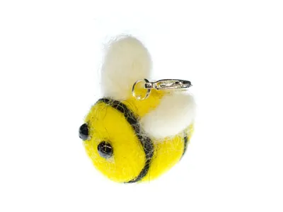 Produktbild von Biene Charm Anhänger Bettelarmband Miniblings Tiere Tier Filz gelb Bienchen