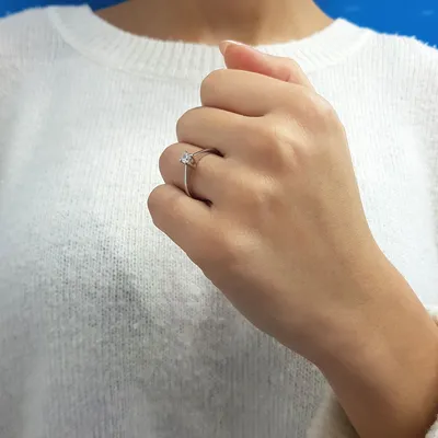 Produktbild von 0,20 Carat Diamant Solitär Ring Antragsring 14 Karat Weißgold