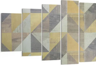 Produktbild von Bild auf Leinwand - Leinwandbild - 5 Teile - Abstraktion Geometrisch Dreiecke - 150x100cm - Wand Bild - Wanddeko - Wandbilder - Leinwanddruck - Bilder - Wanddekoration - Leinwand bilder EG150x100-4884
