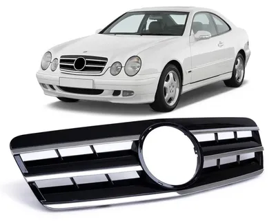 Produktbild von Mercedes CLK W208 C208 A208 Gitter Grill Kühlergrill Schwarz Glanz Chrom 97-03