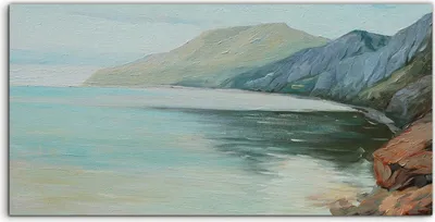 Produktbild von Coloray Acrylbild 140x70  Wandbild Acrylbilder Berge Morgens auf dem Meer Gemälde