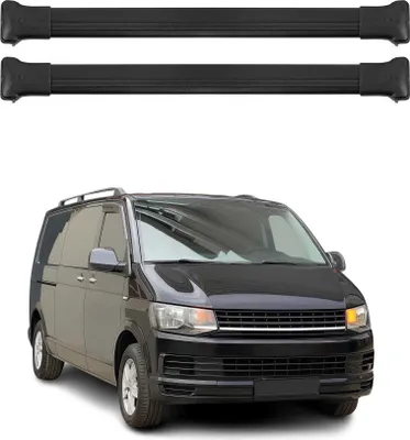 Produktbild von Dachträger für VW T6 T6.1 Transporter Multivan Caravelle 2015-2024 Schwarz 4 tlg