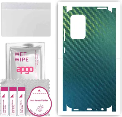 Produktbild von apgo Rückseite + Seiten Schutzfolie, Skin, kompatibel mit Samsung Galaxy A52 4G, Hinten Displayschutzfolie aus Vinylfolie, kratzfest, einfache Montage - Kohlenstoff-Chamäleon CAKA1