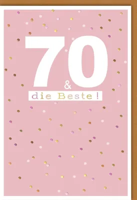 Produktbild von 70. Geburtstag - Glückwunschkarte im Format 11,5 x 17 cm mit