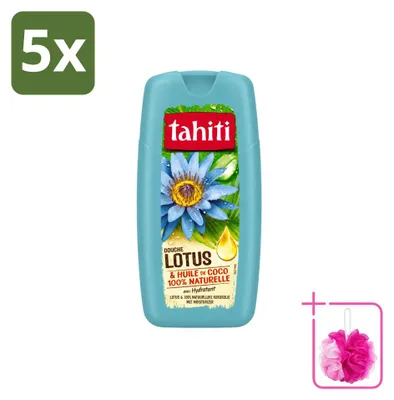 Productafbeelding van 5 x Tahiti douchegel Lotus & kokosolie, hydraterend, 250 ml - Voordeelverpakking - 5 stuks
