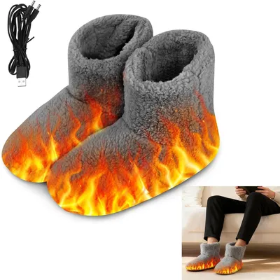 Produktbild von Elektrisch Beheizte Hausschuhe,USB-Heizung Hausschuhe für Den Winter,Fußwärmer Elektrisch Schuhe,Beheizbare Hausschuhe für  Lindert Beschwerden(39-43)