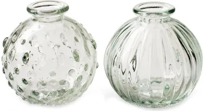 Produktbild von 12 x kleine Vasen aus Glas Vintage H 8,5 cm Glasvasen Tischvasen Väschen Blumenvasen