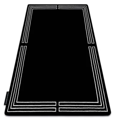 Image de Tapis HAMPTON Chick cadre noir noir 160x220 cm